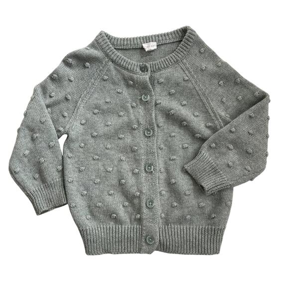 Jamie Kay Dotty Knit Popcorn Cardigan Sweater - Seabreeze - 4Y - Picture 1 of 9